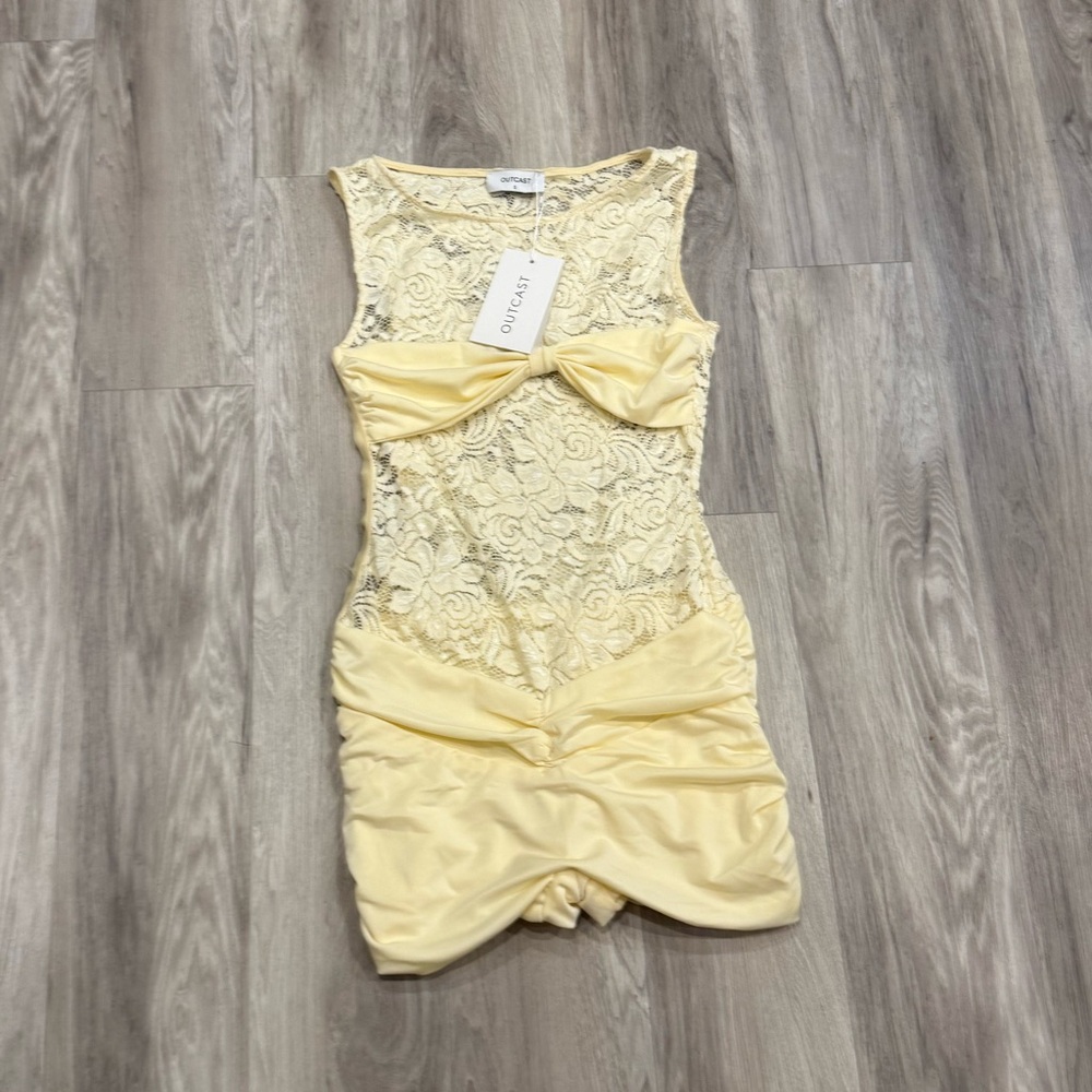 Yellow Lace Women Romper - Picture 2 of 5